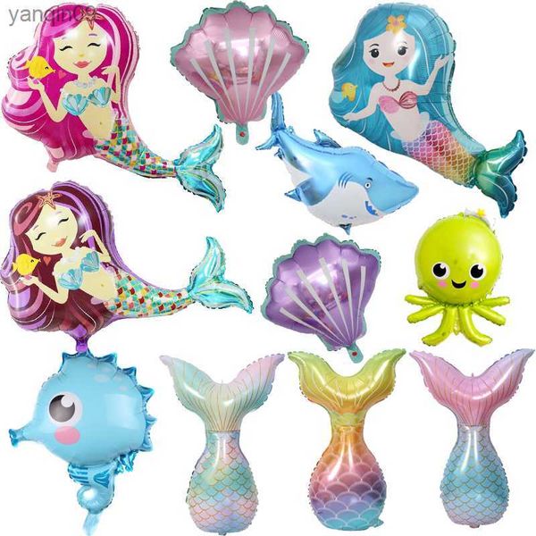 Sereia oceano Tema da vida marinha Balões de festa infantil Decorações de festa de aniversário Decoração de chá de bebê Hélio Globos Brinquedo infantil L230626