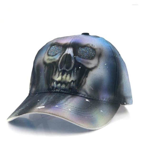 Top Caps 2023 Yüksek kaliteli unisex pamuklu açık beyzbol şapkası 3d kafatası snapback moda spor şapkaları erkekler için