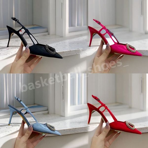 Sapatos sociais femininos de luxo com salto alto clássicos Pumps super saltos sandálias com fivela de strass nude preto couro legítimo feminino sapatos de casamento de luxo tamanho 35-42