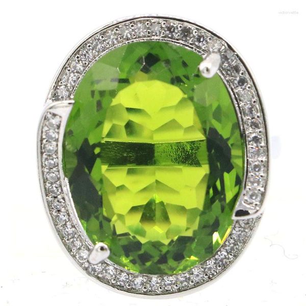 Cluster-Ringe, 25 x 20 mm, Princess-Schliff, rosafarbener Morganit, mystischer Topas, Schweizer Blau, Aquamarin, grüner Peridot, CZ-Silberring