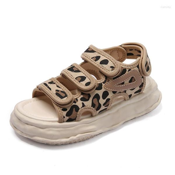 Sandals Women's Sexy Leopard Rubber Non-Slip Flats Ladies Platform Shoes Summer Casual Beach