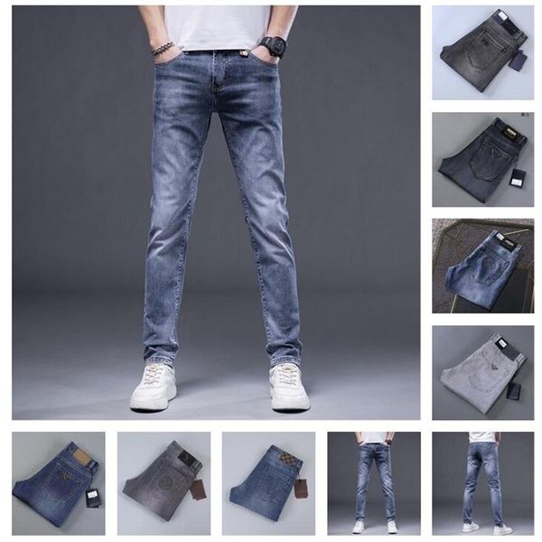 Herren-Jeans, zerrissene Designer-Taschen, mehr modische Overalls, Latzhosen, Jeans, Cargohosen, Büro, lässig, schmale Stretch-Motorradhose 234I