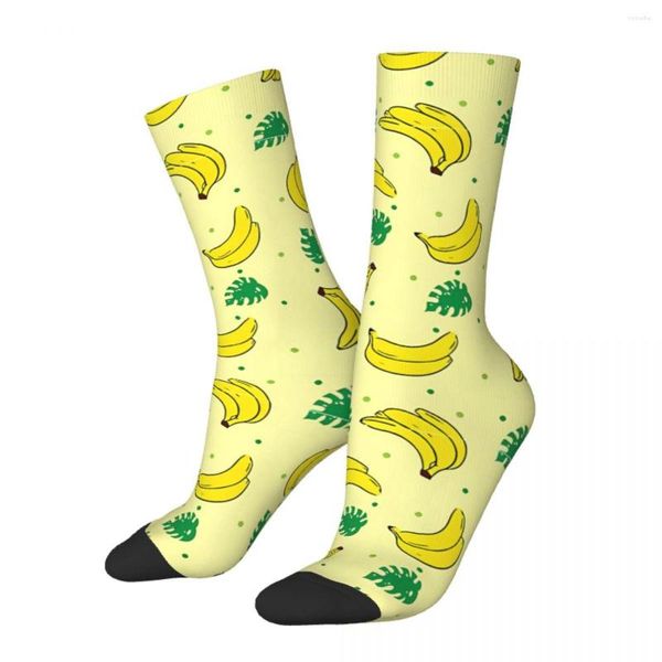 Herrensocken, Obst, Banane, gelbes Muster, für Männer und Frauen, winddicht, Neuheit, Frühling, Sommer, Herbst, Winter, Strümpfe, Geschenk