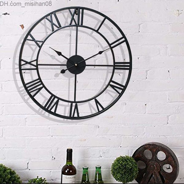Настенные часы 40 см северные металлические римские цифры настенные часы ретро -железное круглый лице