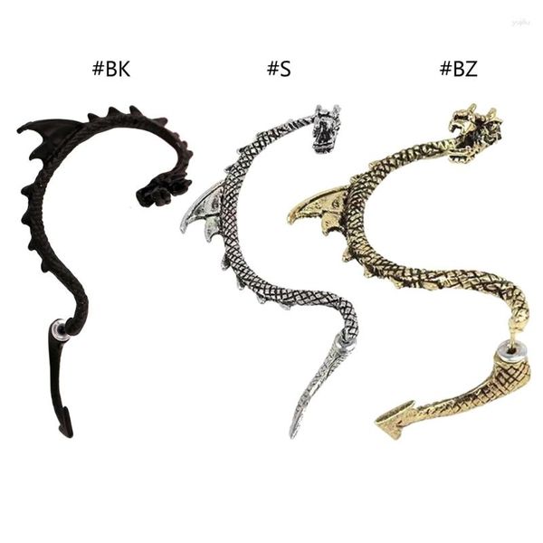 Backs Orecchini Punk Dragon Cuff Ear Climber Cartilagine Crawler Gothic Piercing Wrap Cool