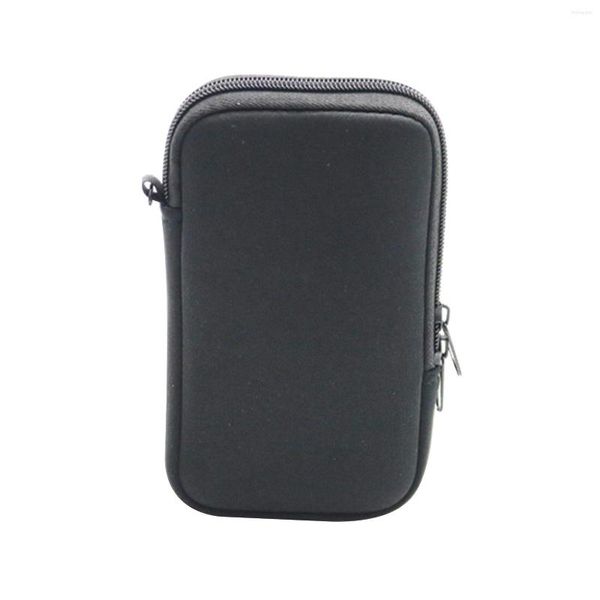 Sacos de armazenamento Bolsa de transporte com fecho de zíper de neoprene Mini estojo portátil Bolsa sólida para banco de energia à prova d'água Viagem para casa com cordão