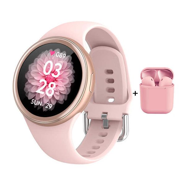Intelligente Uhren Frauen Smart Watch 2021 Rose Gold Smartwatch Anruf WhatsApp Benachrichtigung Wasserdicht IP68 Custom DIY Watchface Fitness Tracker x0706