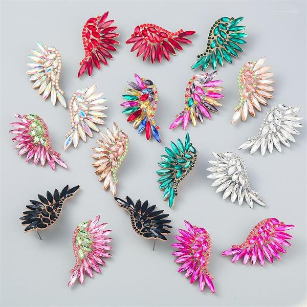 Brincos Pendurados Charmoso Brilhante Acrílico Strass Pingente de Fã Para Mulheres Festa de Férias Compras Orelhas Enfeites Bohemia Ear Studs