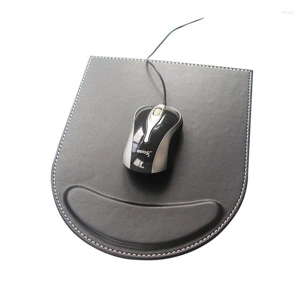 Tapetes de mesa duplos de couro PU Talheres Pad Mat Suporte para mouse Pulso Ratos Gaming Conforto Descanso Computador Mesa Acessórios de papelaria