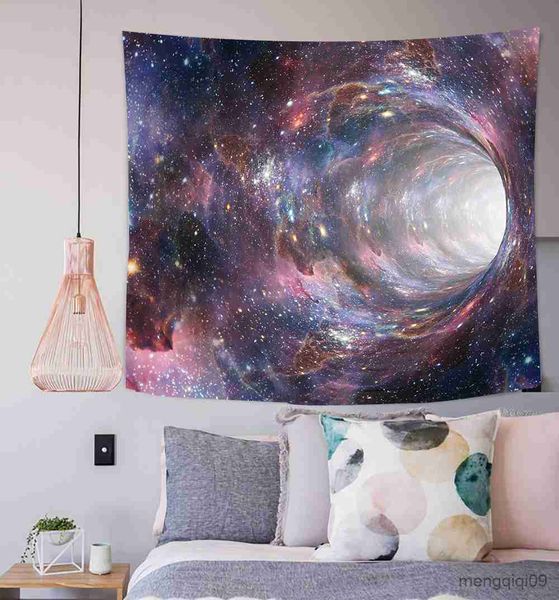 Arazzi Rinfrescanti onde estive Arazzo Blue Fantasy Star Art Wall Hanging Soggiorno Camera da letto Camera Estetica Decorazione domestica R230705