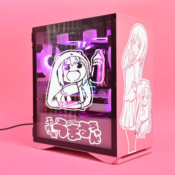 Film Himouto Anime Adesivi per custodia del PC, decalcomania della decorazione del fumetto giapponese per la pelle del computer Atx Mid Tower, impermeabile facile rimovibile