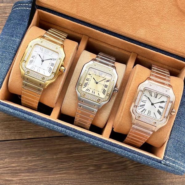 Relógio feminino vintage Relógios de designer de luxo 35 mm Clássico Relógio vintage com movimento de quartzo Relógio de pulso quadrado clássico Sem caixa