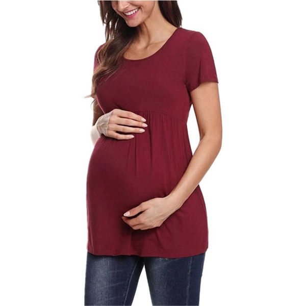 2023 Neues Kurzarm-Rüschenhemd für schwangere Frauen Top 222