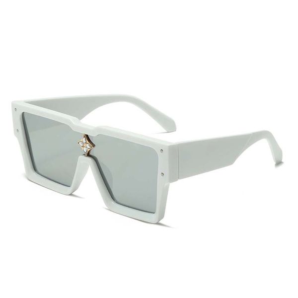 Óculos de sol de grife feminino óculos de sol com lentes de flores para homens, modelo especial, proteção UV, armação de feixe duplo, design de marca ao ar livre, liga de luxo, top L, sombra feminina