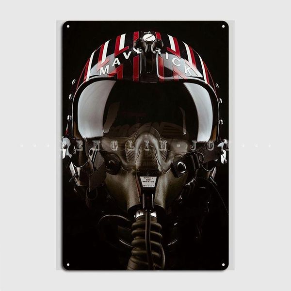 Filme Top Gun Maverick Helm Metallschild Kino Garage Höhle Pub Design Wanddekoration Blechschild Poster