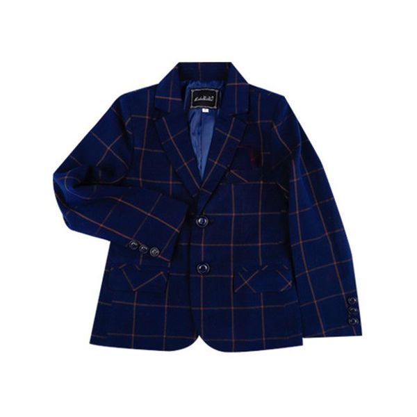 Kleider Kid Casual Blazer Anzug für Baby Jungen Schwarz und Blau Kindermantel Kinder Kleid Jacke Kostüm für Jungen Plaid Abschlussanzug, f112