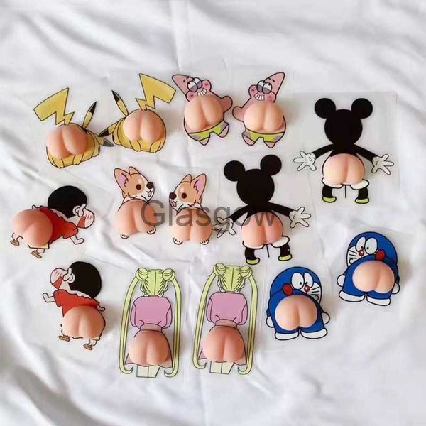 Adesivi per auto Cartoon Cute Butt Car Door Anticollision Rubber Strip Sticker Silicone Car Side Specchietto retrovisore Adesivi per paraurti Decorazione automatica x0705