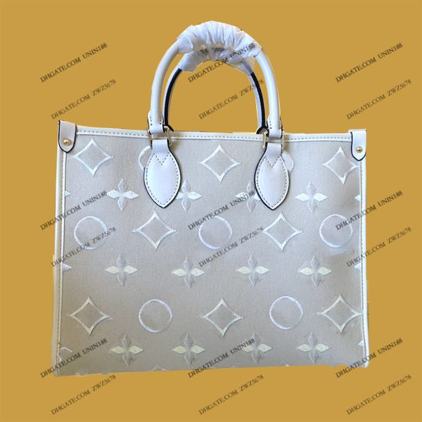 23SS Women Luxurys Designer Totes Bags Ontehgo Bola de couro sofisticada Bolsa Crossbody Ladies Bolsa Flores Bolsa Bolsa