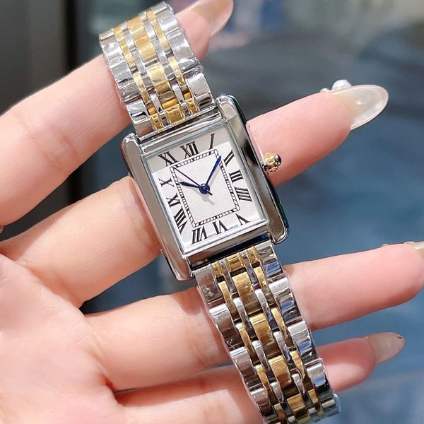 Mulheres de luxo observam o movimento de quartzo de aço inoxidável Japão bateria de dois tons Vestido Stap Watch for Lady Lifestyle Provércido Designer de relógio analógico Montre de Luxe