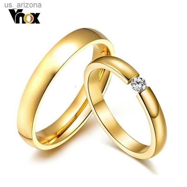 VNOX Simple Gold Color Corle Congagement Congeration для женщин Элегантный тонкий обрученный годовщина подарка L230620