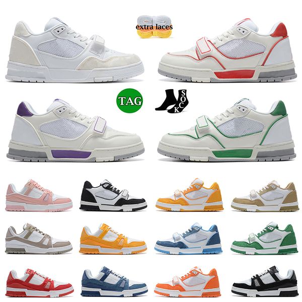 Top Designer Low Platform Sneaker Virgil Trainer Scarpe casual Pelle di vitello Abloh Bianco Verde Rosso Blu Sovrapposizioni di lettere Dhgate OG Sneakers Taglia 36-45