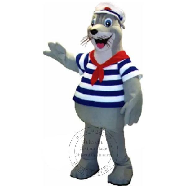 Fantasia de mascote de leão-marinho adulto de vendas imperdíveis tema de desenho animado vestido extravagante vestuário de performance de carnaval traje de natal