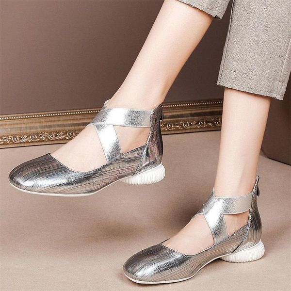 Kleid Schuhe Silber Grau Frauen Knöchel Kreuz Strap Echtes Leder Niedrigen Absatz Pumps Weibliche Karree Plattform Oxfords Casual