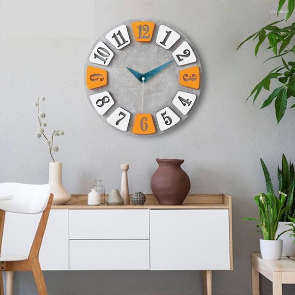 Relógios de parede grande relógio nórdico silencioso para quartos de crianças quarto bonito decoração de quarto vintage simples reloj de pared home moder