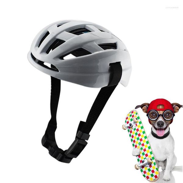 Capas de assento de carro para cães Capacetes protetores para cães Capacete para animais de estimação motocicleta com luz ajustável respirável confortável alça ao ar livre