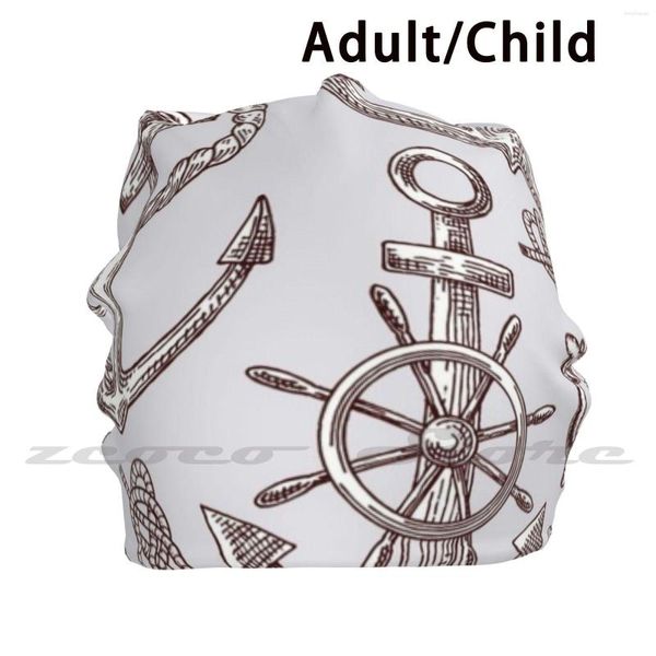 Boinas Anchor Pattern Diy Pulôver Gorro De Malha Tamanho Grande Mantenha Quente Elástico Macio Verão Captain Beach Boat Shop