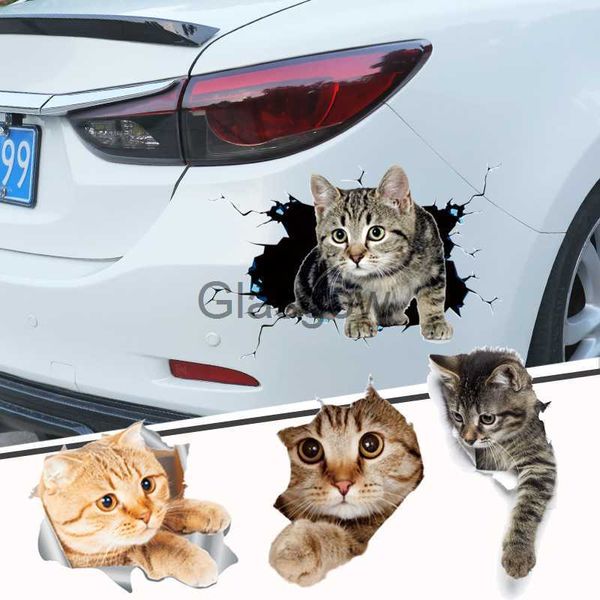 Adesivi per auto Adesivi per auto Creative 3D Cat Funny Car Body Scratch Masking Stickers Adesivi per lo styling degli animali Decorazione Accessori per auto x0705