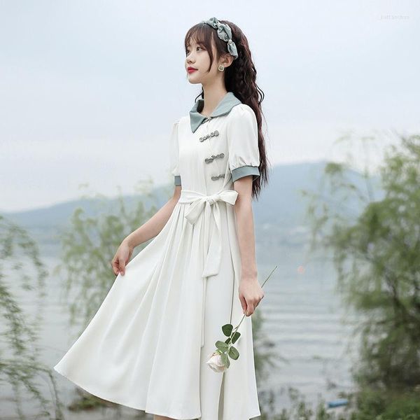 Casual Kleider Midi Länge Chinesischen Stil Gothic Kleid Für Frauen 2023 Harajuku Grundlegende Elegante Frau Overall Urban Prom Kleidung Robe