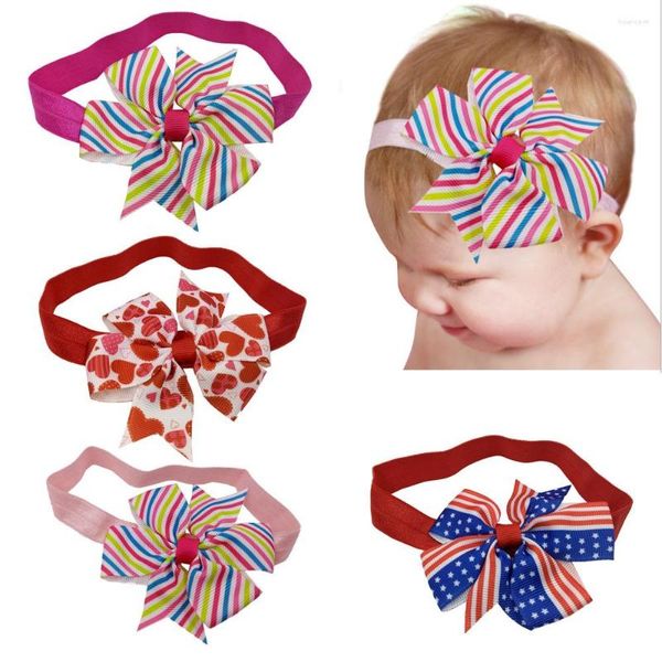 Haarspangen Niedliche Baby-Stirnbänder Gestrickte Geborene Bögen Hearband Turban Säuglingsblüten-Kopfbänder Haarbänder für Kinder ACC210