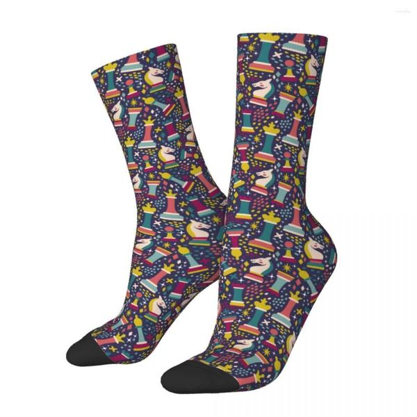 Herrensocken, niedliche Schachfiguren, Damen, lässig, Neuheit, Frühling, Sommer, Herbst, Winter, Geschenke