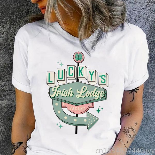 Damen-T-Shirts, Vintage-Western-T-Shirts, Damen, niedlich, lustig, Luckys Irish Lodge-Shirt, Boho-Grafik, T-Shirts, Tops, ästhetische Kawaii-Kleidung