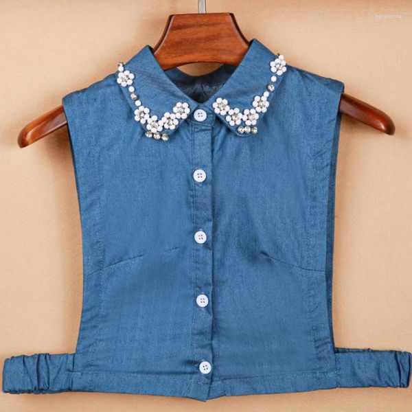 Blusas femininas de renda blusa gola alta pérolas de cristal bordado vaqueiro flor branca miçanga vestuário camisa geométrica