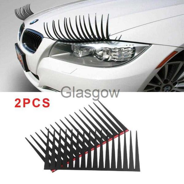 Adesivos de carro Farol de carro Adesivos de cílios 3D Charmoso cílios pretos Acessórios de farol de carro Decalque engraçado com gato de desenho animado x0705