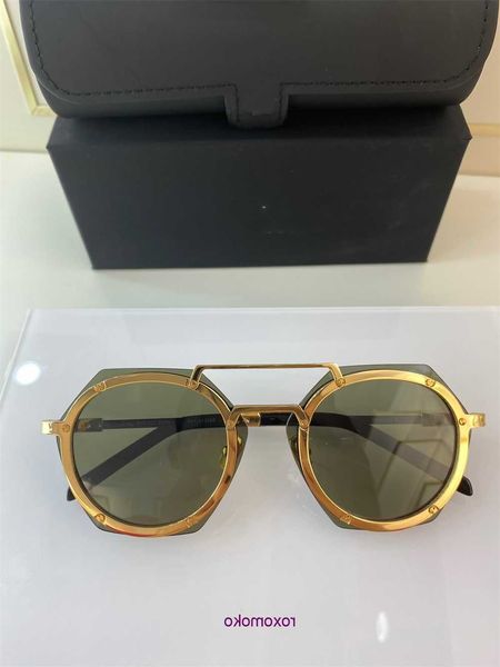 2023 DITA Top Qualität Sonnenbrille Luxus Marke Designer Mode Stil Spiegel Sonnenbrille Shades Steampunk Retro Vintage Mann Brille Frauen Hexagon Brillen 006 wit NVNB