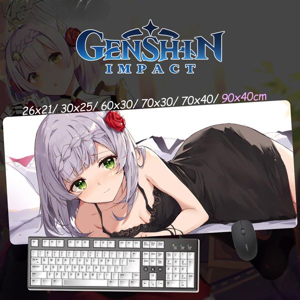 Restra Anime Gaming Custom Design XXL Mouse Pad Genshin Impact Noelle Sexy Garota fofa de mesa de mesa de mesa grande Acessórios para jogos DIY