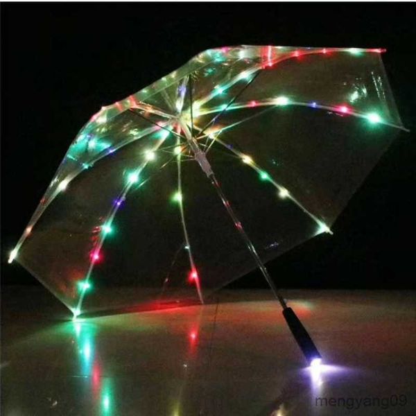 Ombrelli Personalità creativa Ombrello di moda LED Luminoso Ombrello trasparente Posizione Ripresa Ombrello creativo Ragazzi Ragazze R230705