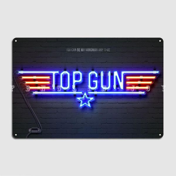 Filmes Top Gun Poster Placa de metal Club Bar Cave Decoração Placas Placas de estanho Cartazes