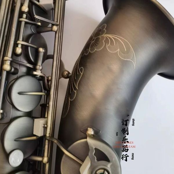 Saxofone tenor de latão de alta qualidade B plano bronze antigo modelo SYSTEM-76 chave de sopro de madeira com acessórios