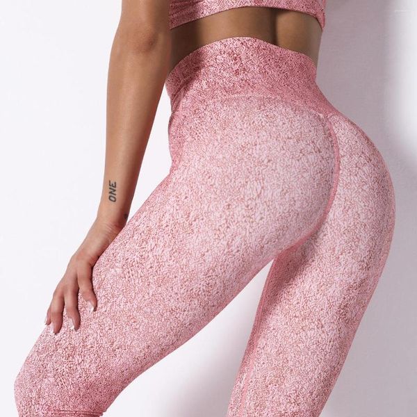 Pantaloni attivi Allenamento Donna Yoga Compression Leggings da palestra stampati Fitness Sport Casual Tummy Control Slim Elastic Vita alta Corsa