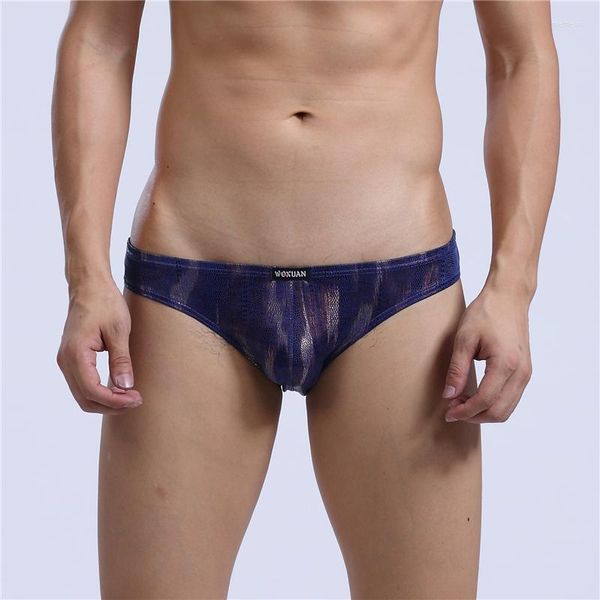 Mutande AIIOU Slip da uomo Intimo gay in spandex Liscio Sottile Motivo a serpente Stampa Divertente Traspirante Sexy Indumenti da notte casual Maschile