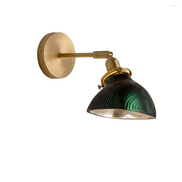 Lâmpadas de parede Vento Industrial Rotat Lâmpada Loft Brass Glass Sconce Para Sala de Estar Quarto Cabeceira Luz Vintage Decoração para Casa Luminaria