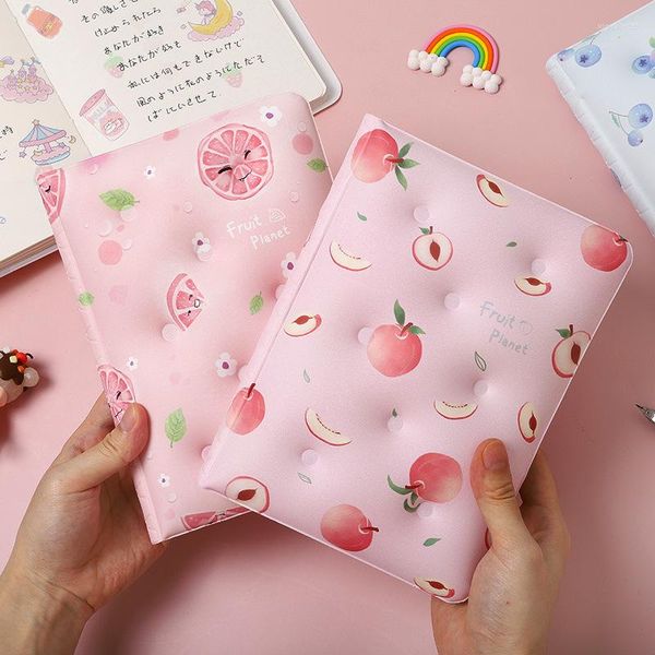 Notebook Creativo Ridurre la pressione Pagina a colori Libro mastro a mano Belle immagini di frutta Forma di cuscino Sonno coreano