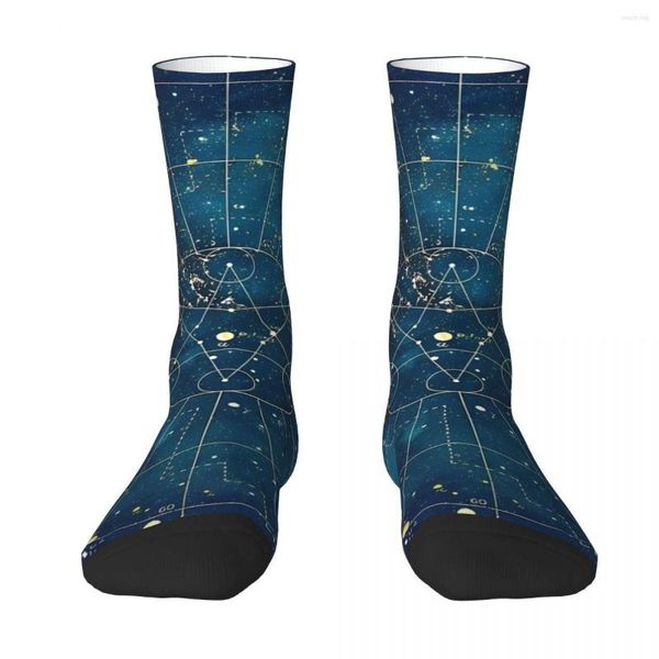 Calzini da uomo Star Map Sock Uomo Donna Calze in poliestere Design personalizzabile