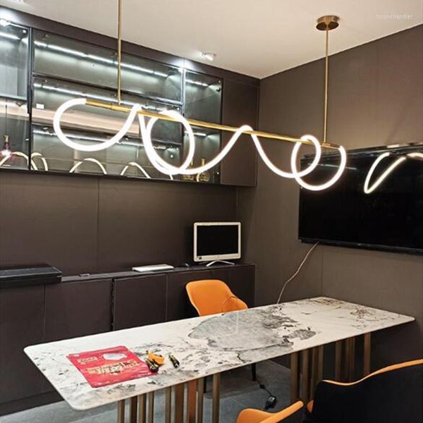 Luminárias pendentes modernas minimalistas notas musicais lustres de led linha sala de estar sala de jantar luminária criativo quarto pendurado