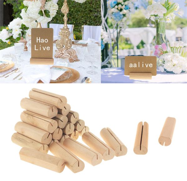 Holz Name Karte Dateien Halter Tischkarten Menü Halter Tisch Nummer Schreibtisch Ständer Clip Party Hochzeit Dekoration Foto Clips Ornamente JL1462