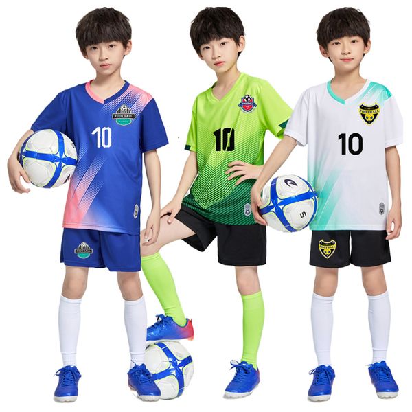 Outros Artigos Esportivos Conjuntos de Camisas de Futebol para Crianças Meninos Meninas Conjunto de Roupas de Futebol para Crianças Uniformes para Jogar Bola Ternos Roupas de Treino para Estudantes 230705